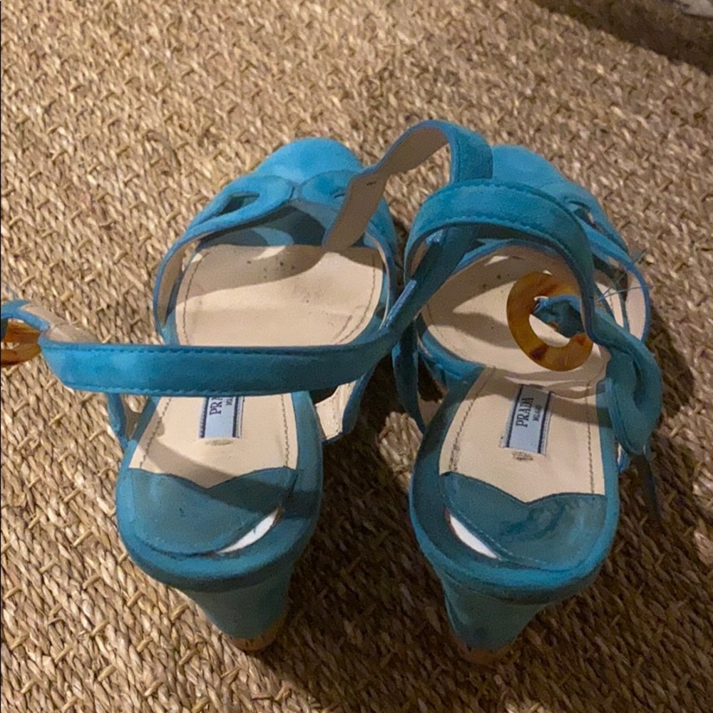 PRADA Aqua/blue wedges - Picture 4 of 4
